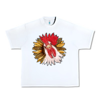 White sunflower with rooster Urban Heavy Tee - RanaPortraitStore