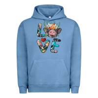 Pigment Pebble Blue pig love Urban Hoodie - BarkalooDesign