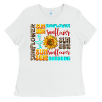 White sunflower sunshine Ladies Tee - AdoDesignShop