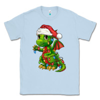 Dusty Blue Christmas Cute Dragon Classic Tee - FaDigitalArtStudio