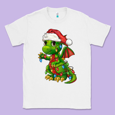 Christmas Cute Dragon Classic Tee Designed By Fadigitalartstudio