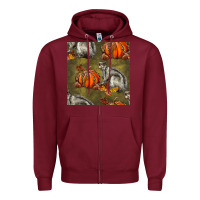 Burgundy squirrel pumpkin seamless Zipper Hoodie - BundleAndBundleShop
