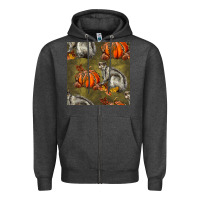 Charcoal Heather squirrel pumpkin seamless Zipper Hoodie - BundleAndBundleShop