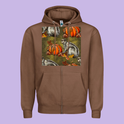 Squirrel Pumpkin Seamless Zipper Hoodie Designed By Bundleandbundleshop