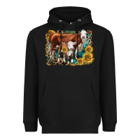 Black Hereford Cow and Hereford Calf With Leopard Heavyweight Hoodie - LillyAllenDesigns