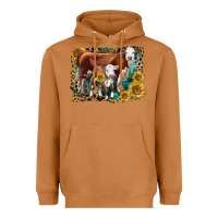 Meerkat Hereford Cow and Hereford Calf With Leopard Heavyweight Hoodie - LillyAllenDesigns