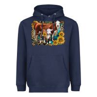 Navy Hereford Cow and Hereford Calf With Leopard Heavyweight Hoodie - LillyAllenDesigns
