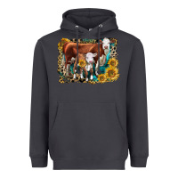 Smoke Hereford Cow and Hereford Calf With Leopard Heavyweight Hoodie - LillyAllenDesigns