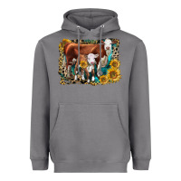 Storm Hereford Cow and Hereford Calf With Leopard Heavyweight Hoodie - LillyAllenDesigns