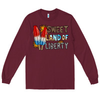 Burgundy sweet land of liberty Long Sleeve Tee - RacoonDesign