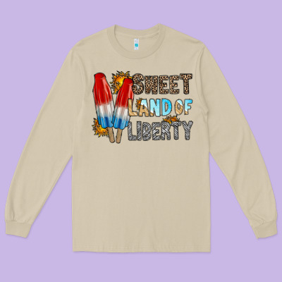 Sweet Land Of Liberty Long Sleeve Tee Designed By Racoondesign