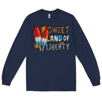 Navy sweet land of liberty Long Sleeve Tee - RacoonDesign