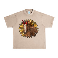 French Oak sunflower with horse Urban Heavy Tee - RanaPortraitStore
