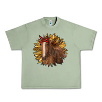 Oil Green sunflower with horse Urban Heavy Tee - RanaPortraitStore