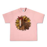 Salmon sunflower with horse Urban Heavy Tee - RanaPortraitStore
