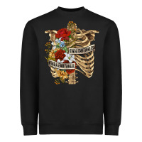 Black Kinda Emotionless Kinda Emotional Skeleton Heavyweight Sweatshirt - RanaPortraitStore