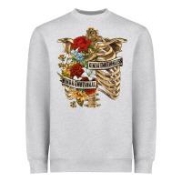 Heather Grey Kinda Emotionless Kinda Emotional Skeleton Heavyweight Sweatshirt - RanaPortraitStore
