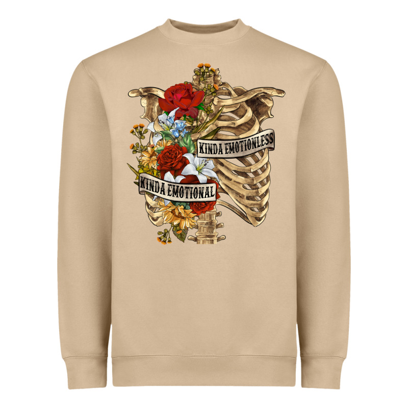 Kinda Emotionless Kinda Emotional Skeleton Heavyweight Sweatshirt by RanaPortraitStore | Teevron