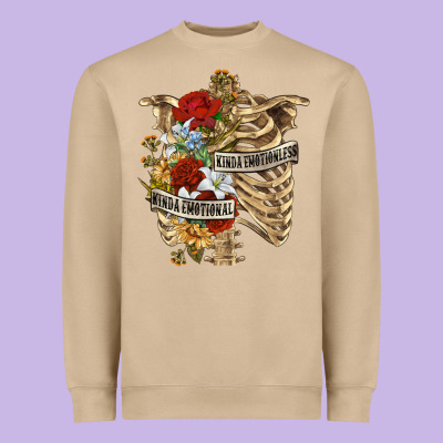 Heavyweight Sweatshirt Kinda Emotionless Kinda Emotional Skeleton