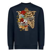 Navy Kinda Emotionless Kinda Emotional Skeleton Heavyweight Sweatshirt - RanaPortraitStore