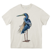 Cream Louisiana Heron Heavy Core Tee - LillyAllenDesigns