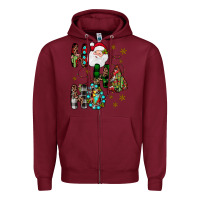 Burgundy ho ho ho Zipper Hoodie - JahusDesignShop
