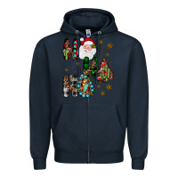 Navy ho ho ho Zipper Hoodie - JahusDesignShop