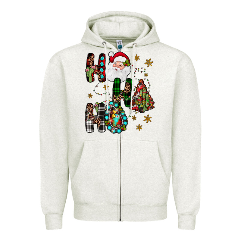 Ho Ho Ho Zipper Hoodie by JahusDesignShop | Teevron