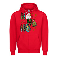 Red ho ho ho Zipper Hoodie - JahusDesignShop