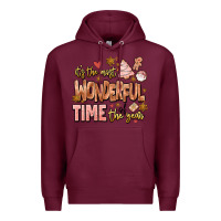 Burgundy its the most wonderful time of the year Premium Hoodie - MaliasSmallBusiness