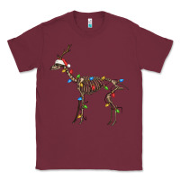 Burgundy christmas deer skeleton Classic Tee - FaDigitalArtStudio