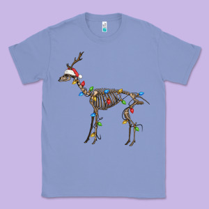 Christmas Deer Skeleton Classic Tee Designed By Fadigitalartstudio