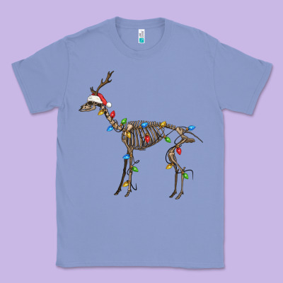 Christmas Deer Skeleton Classic Tee Designed By Fadigitalartstudio
