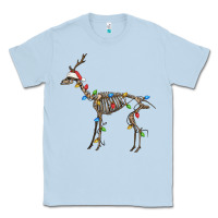 Dusty Blue christmas deer skeleton Classic Tee - FaDigitalArtStudio