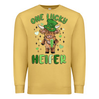 Antique Gold one lucky heifer Premium Sweatshirt - MaliasSmallBusiness