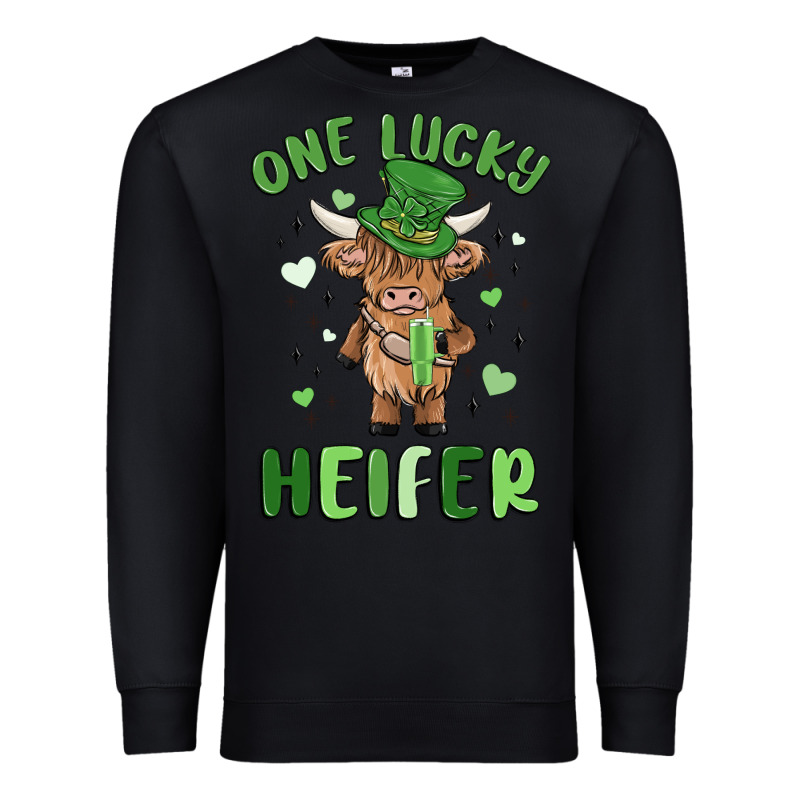 One Lucky Heifer Premium Sweatshirt by MaliasSmallBusiness | Teevron