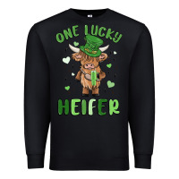 Black one lucky heifer Premium Sweatshirt - MaliasSmallBusiness