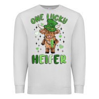 Dove Grey one lucky heifer Premium Sweatshirt - MaliasSmallBusiness