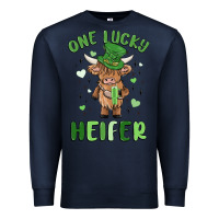 Navy one lucky heifer Premium Sweatshirt - MaliasSmallBusiness