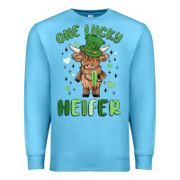 Ocean Blue one lucky heifer Premium Sweatshirt - MaliasSmallBusiness