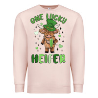 Pale Pink one lucky heifer Premium Sweatshirt - MaliasSmallBusiness