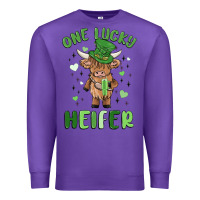 Purple one lucky heifer Premium Sweatshirt - MaliasSmallBusiness