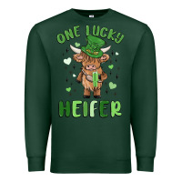 Sports Green one lucky heifer Premium Sweatshirt - MaliasSmallBusiness