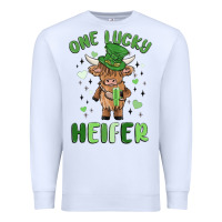 White one lucky heifer Premium Sweatshirt - MaliasSmallBusiness