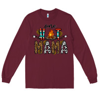 Burgundy one hot mama Long Sleeve Tee - CowhideDigitalArt