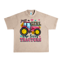 French Oak just a girl who loves tractors Urban Heavy Tee - Zillion Design Studio