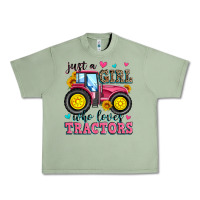 Oil Green just a girl who loves tractors Urban Heavy Tee - Zillion Design Studio