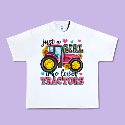 Just A Girl Who Loves Tractors Urban Heavy Tee Designed By Zillion Design Studio