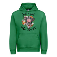 Emerald just a girl who loves pigs floral wreath Urban Hoodie - BarkalooDesign