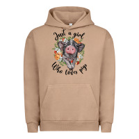 Pigment Burro just a girl who loves pigs floral wreath Urban Hoodie - BarkalooDesign